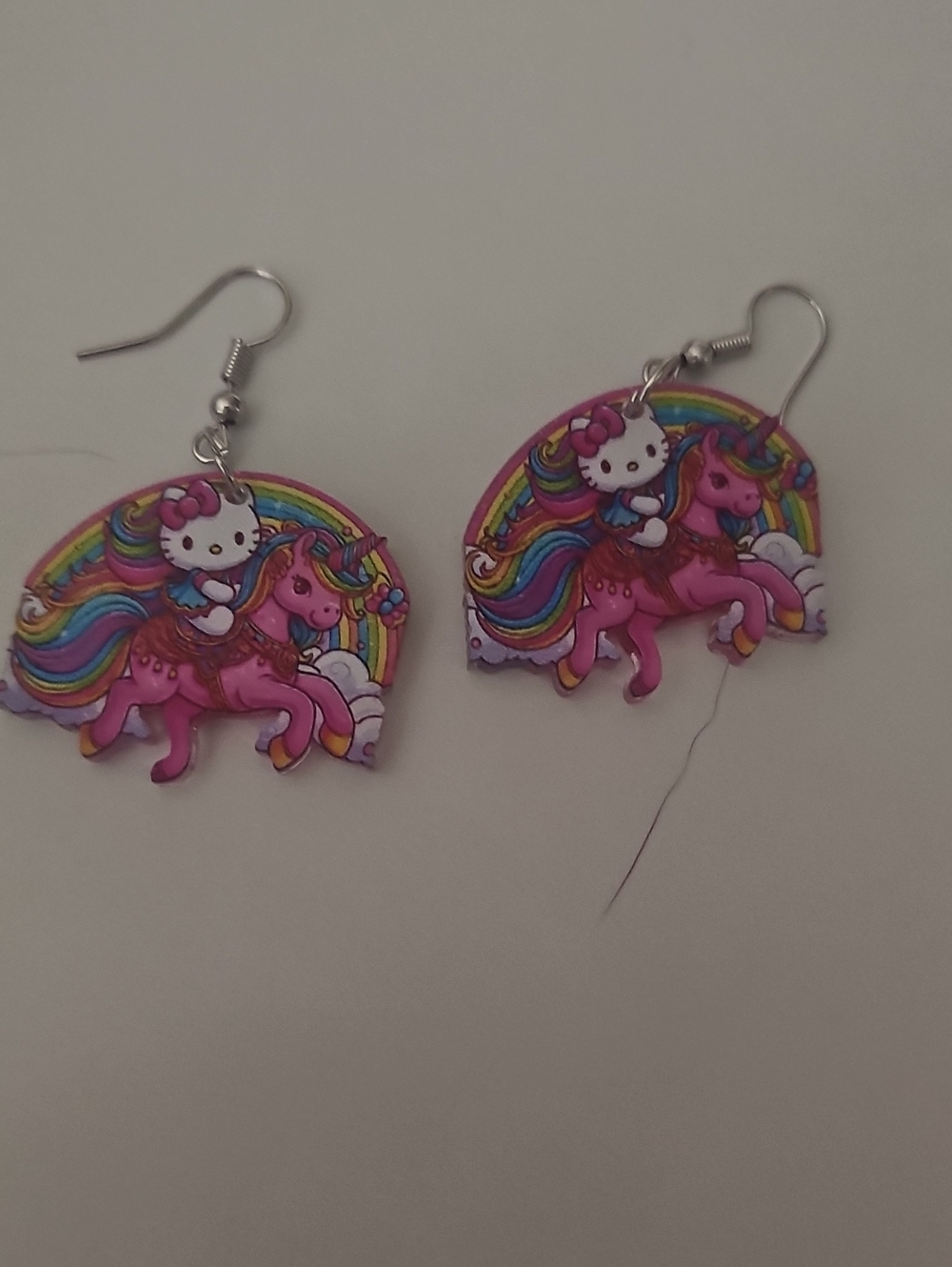 Hello Kitty Rainbow Unicorn Pink Drop Earrings